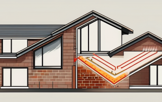 A cross-section of a house