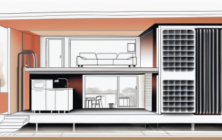 A modern house cut in half