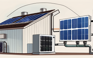 A combined system of an air-water heat pump and solar thermal panels