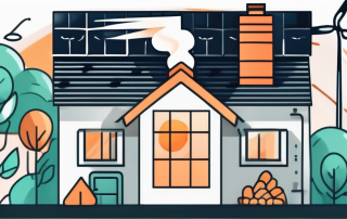 A cozy home with smoke gently rising from a chimney