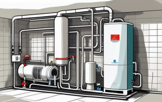 A domestic brauchwasserwärmepumpe (domestic hot water heat pump) with different components clearly visible