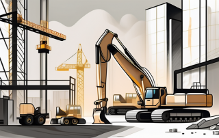 A construction site with various high-cost materials like marble