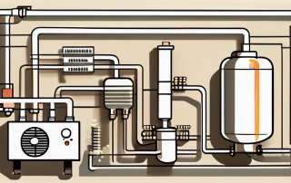 A heating system with visible components