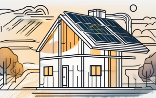 A house with visible energy flow lines showing insulation and efficient energy use
