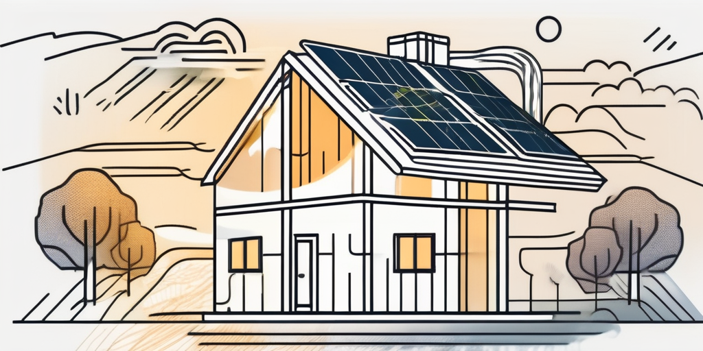 A house with visible energy flow lines showing insulation and efficient energy use
