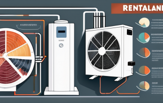 A heat pump with various components labeled