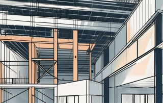 A modern architectural building under construction