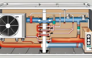A cross-section of a heat pump