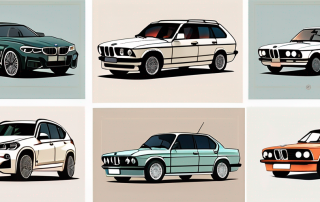 A variety of bmw car models from different eras