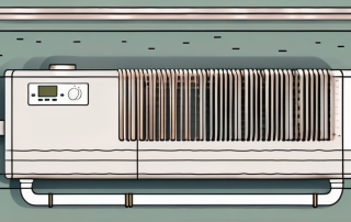 A heat pump heating system connected to a radiator