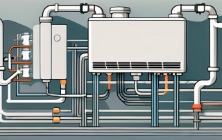 A monoblock heat pump placed indoors