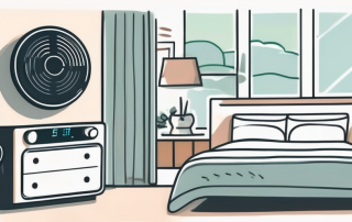 A smart thermostat on a wall