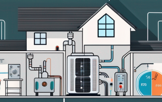 A heat pump with a temperature gauge showing 75 degrees