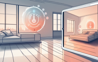 A smart home system interface on a tablet