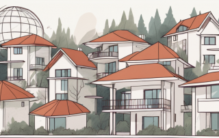 A diverse array of residential buildings