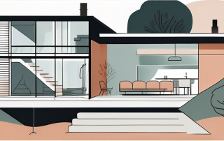 A modern house with a visible underground section showing the geothermal heating system
