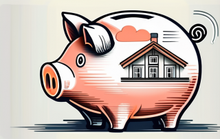 A traditional german house with a piggy bank on its roof