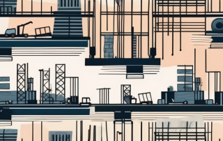 A construction site with various tools