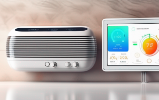 A smart thermostat attached to a home radiator