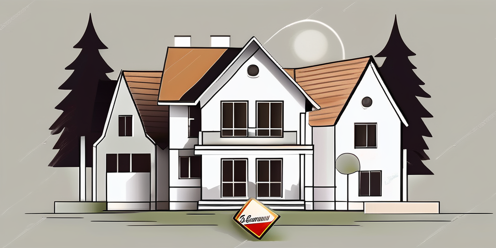 A traditional german house with a sold sign in the front yard