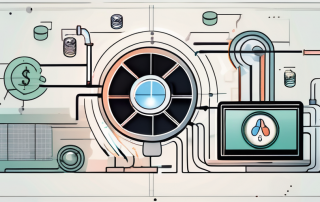A modern heat pump system with a breakdown of its components