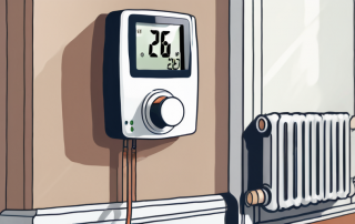 A thermostat mounted on a radiator