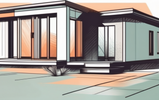 A bungalow with visible cost-related elements like construction materials