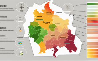 A map of germany with different regions color-coded based on their heat consumption levels