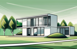 A newly constructed house with modern design features