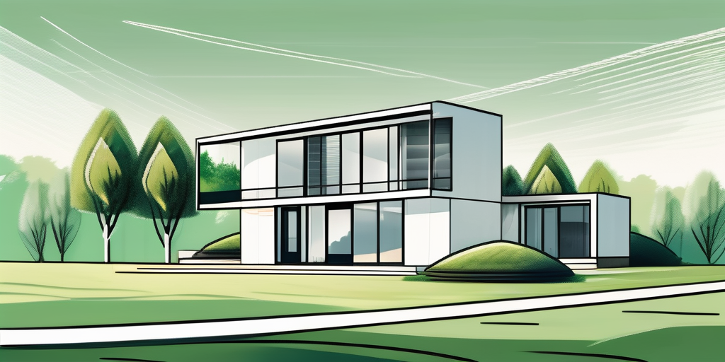 A newly constructed house with modern design features