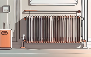 A heating system with radiant heat emanating