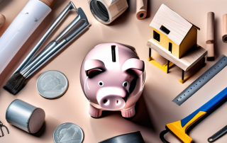 A piggy bank with a small model house on top