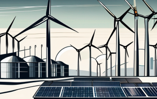 A large industrial complex with smokestacks