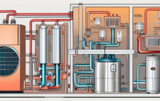 A cross-sectional view of a heat pump