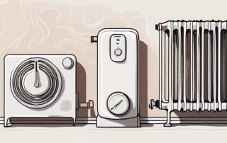 An old radiator with a detached thermostat next to a new