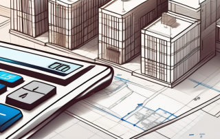 A blueprint of a building under construction