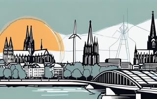 The cityscape of cologne with notable landmarks like the cologne cathedral