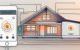 A smart heating thermostat integrated into a cozy and warm home environment