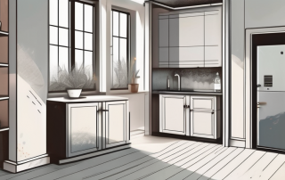 A creatively concealed gas boiler in a home setting