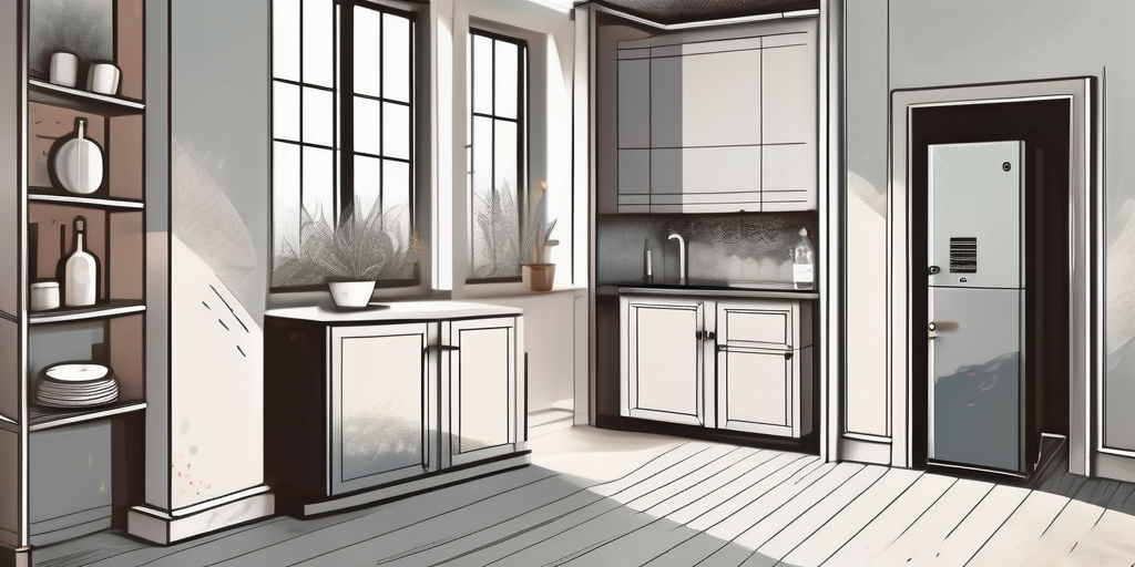 A creatively concealed gas boiler in a home setting