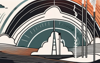 The earth's layers showing heat emanating from the core