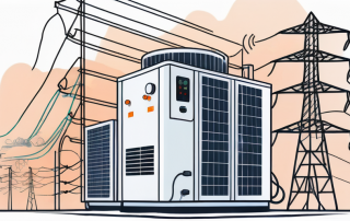 A heat pump connected to a power grid