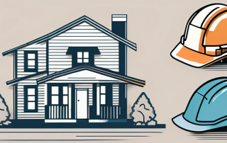 Various construction-related items such as blueprints