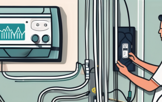 A smart meter gateway being installed in a home environment