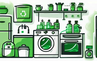 Various household appliances like a refrigerator