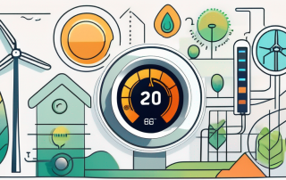 A smart thermostat on a wall