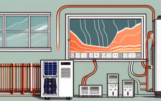 A digital calculator next to a stylized