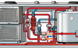 A cross-sectional view of a heat pump