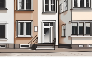 A typical german house with a price tag hanging from it