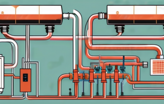 A luft-luft-wärmepumpe (air-air heat pump) with arrows showing the flow of air